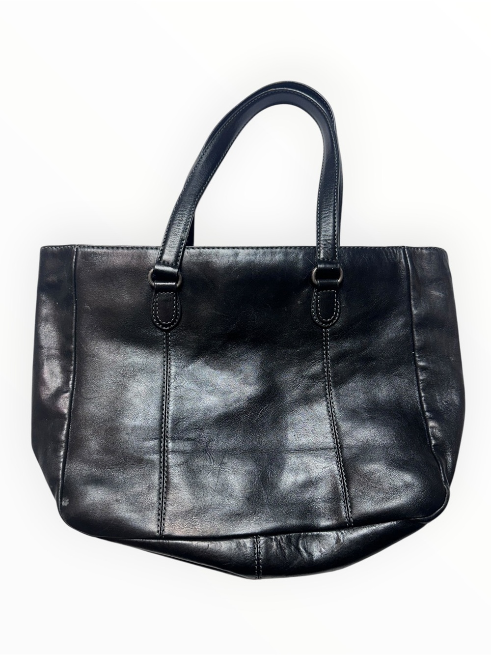 Timeless black leather tote from Adrienne Vittadini. Smooth leather - Picture 6 of 11